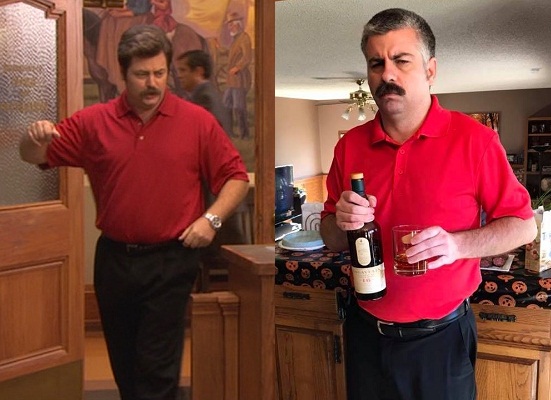 Ron Swanson and Andy as Ron Swanson